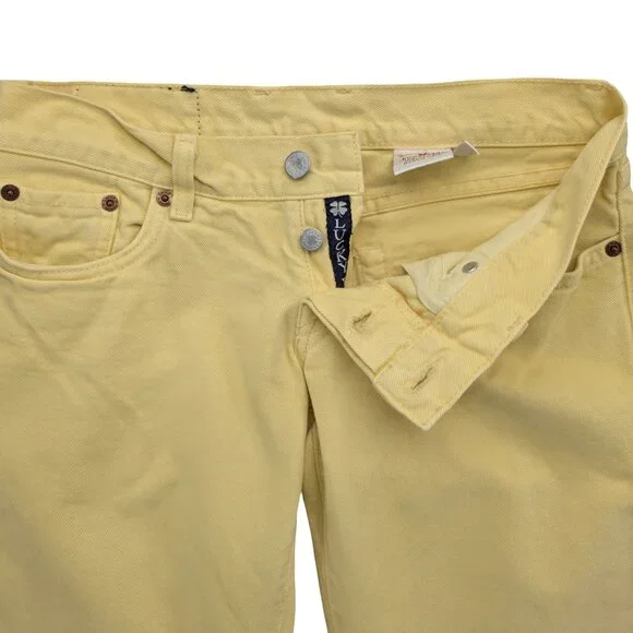 Lucky Brand Maggie Flare Jeans Womens Yellow Cotton Button Fly Denim Size 26 - Picture 5 of 11